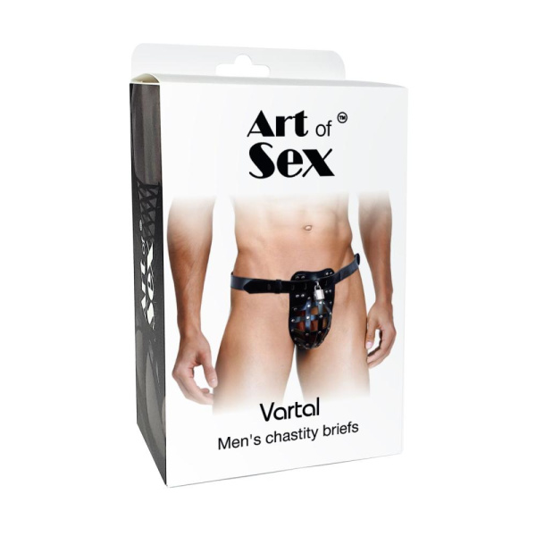 Мужской пояс верности из натуральной кожи Art of Sex - Vartal