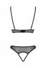 Комплект Passion Christa Set black L/XL: браллет с ажурным лифом и открытыми трусиками || 