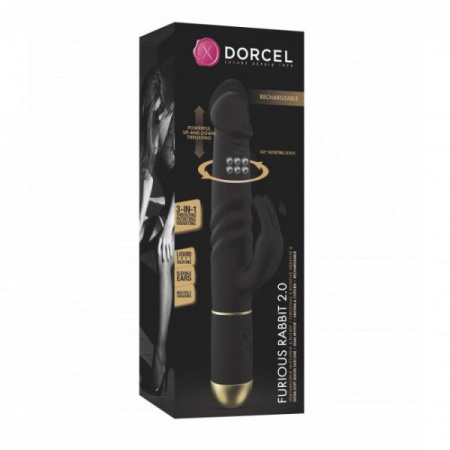 Вибратор Dorcel Furious Rabbit 2.0 с возвратно-поступательными движениями головки, перезаряжаемый || 