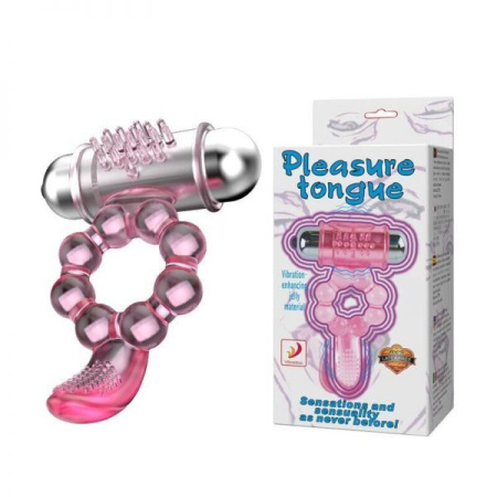 Эрекционное кольцо с вибрацией Pleasure Tongue Ring || 