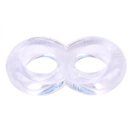 Эрекционное кольцо Duo Cock 8 Ball Ring, Clear