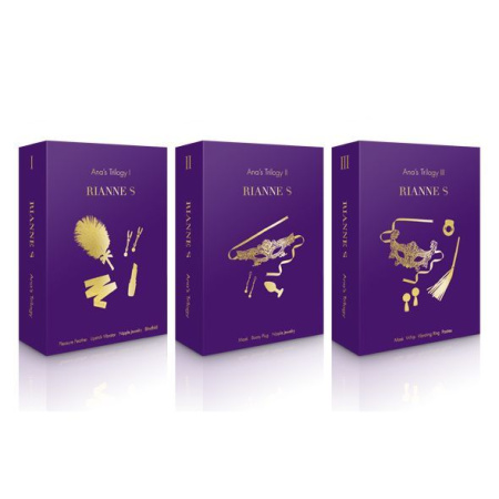 Подарочный набор RIANNE S Ana's Trilogy Set I: помада-вибратор, перышко, зажимы для сосков, повязка || 