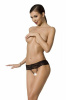 Кружевные стринги с доступом Senia Thong black L/XL - Passion