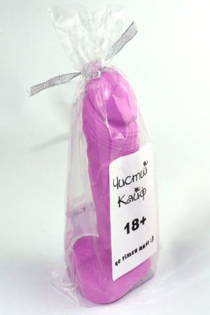Крафтовое мыло-член с присоской Чистый Кайф Violet size L натуральное || 