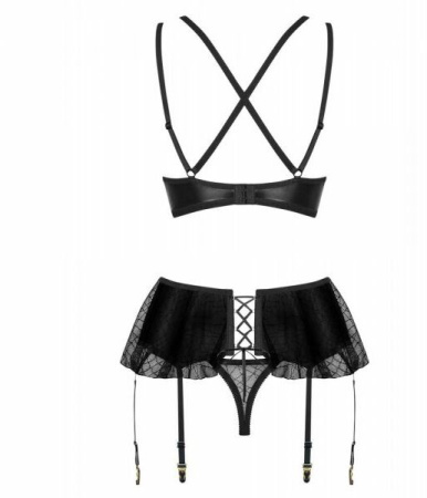 Комплект черный 3 предмета Obsessive 859-SEG-1 set L/XL || 