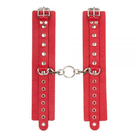 Наручники Leather Double Fix Hand Cuffs, Red || 