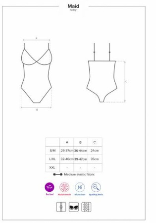 Костюм Горничная Maid teddy blue L/XL Obsessive || 