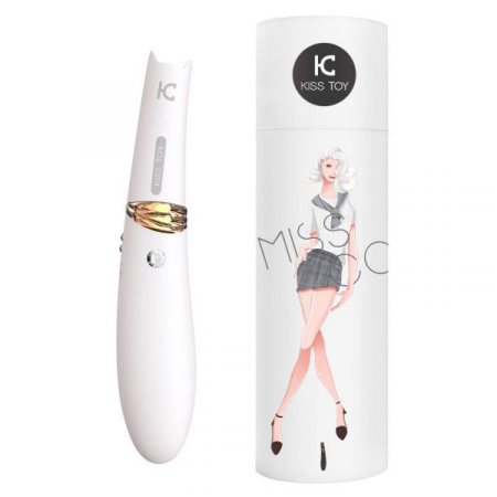 Вакуумный стимулятор с вибрацией KisToy Miss CC White, можно использовать как вибратор, диаметр 36м || 