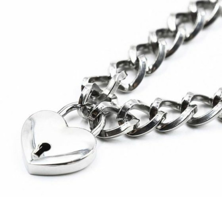 Ошейник из цепочки Heart, Silver || 