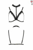 Бюстгальтер-стрепы с чокером SHELLY BRA black S/M - Passion Exclusive