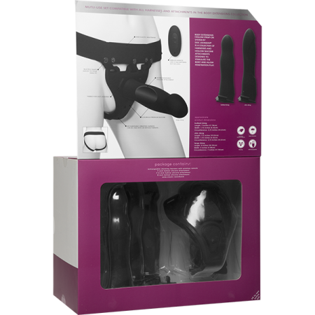 Набор для страпона с вибрацией Doc Johnson Body Extensions - BE Naughty - Black || 