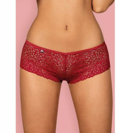 Сексуальные трусики Obsessive Lividia shorties red L/XL || 