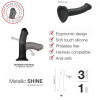 Насадка для страпона Strap-On-Me Mono Density Dildo Blue M, диам. 3,3см, однослойный силикон, гибкий || 