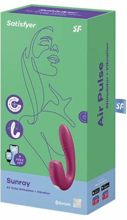 Вакуумный смарт вибратор Satisfyer Sunray Berry, 4 положения ствола || 