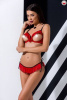 Комплект белья CHERRY SET OpenBra red S/M - Passion Exclusive: открытый лиф, трусики-юбочка || 