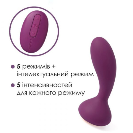 Массажер простаты и вибратор точки G с пультом Svakom Julie Violet || 