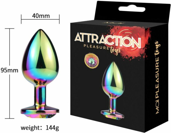 Металлическая анальная пробка MAI Attraction Toys №74 RAINBOW