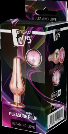 DT21826 Анальная пробка конической формы Dream Toys GLEAMING LOVE ROSE GOLD PLEASURE PLUG S || 