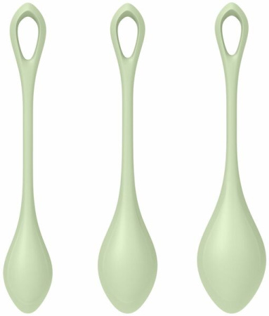 Набор йони бусин Satisfyer Yoni Power 2 Light Green, диаметр 2-2,5-3см, вес 22-44-73гр || 