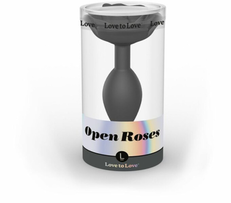 Силиконовая анальная пробка Love To Love OPEN ROSES L SIZE - BLACK ONYX || 