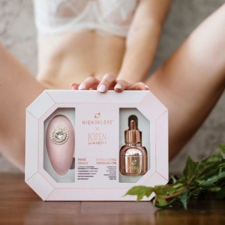 Подарочный набор HighOnLove & JOPEN: Objects of Desire (капли для клитора и вибратор с кристаллами) || 