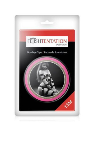 Скотч для бондажа Fetish Tentation Fuchsia (15м), не липнет к коже и волоскам, только сам к себе || 