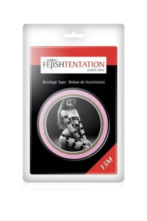 Скотч для бондажа Fetish Tentation Rose (15м), не липнет к коже и волоскам, только сам к себе || 