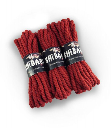 Хлопковая веревка для Шибари Feral Feelings Shibari Rope, 8 м красная || 