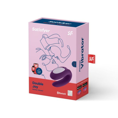 Смарт-вибратор для пар Satisfyer Double Joy Violet с широким клиторальным стимулятором || 
