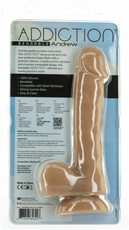Фаллоимитатор ADDICTION - ANDREW - 8" Bendable Silicone Dong - Caramel || 