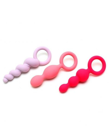 Набор анальных игрушек Satisfyer Plugs colored (set of 3) - Booty Call, макс. диаметр 3см || 