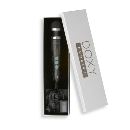 Вибромассажер DOXY Number 3 Disco Black, очень мощный, питание 220В, металлический корпус || 