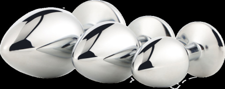 Набор анальных пробок Dream Toys GLEAMING LOVE SILVER PLUG SET || 
