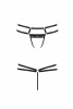 Трусики-стринги из стреп с кружевом LORRY THONG black L/XL - Passion Exclusive