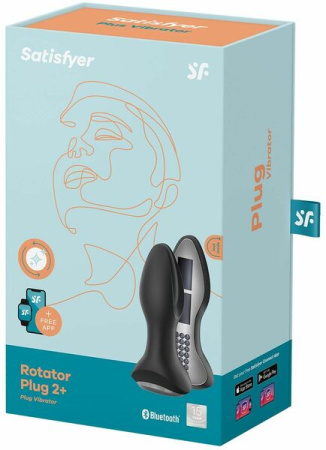 Анальная смарт вибропробка с жемчужным массажем Satisfyer Rotator Plug 2+ Black || 
