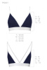 Спортивный топ с двойными бретелями Passion PS007 TOP navy blue, size XL || 