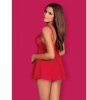 Бебидолл Obsessive Rougebelle babydoll & thong red S/M || 