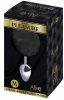 Металлическая анальная пробка Кроличий хвостик Alive Fluffly Plug M Black || 