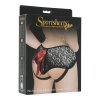 Трусы для страпона Sportsheets - SizePlus Grey&Black Lace Corsette, широкий пояс, бант, кружево || 
