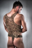 Мужской эротический костюм охотника Passion 023 SET XXL/XXXL: леопардовая маечка и стринги || 