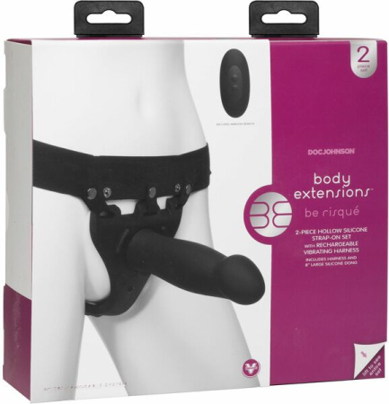 Страпон унисекс Doc Johnson Body Extensions - BE RISQUE, полая насадка || 