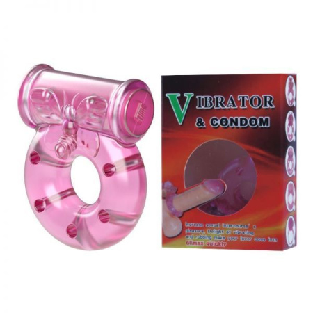 Эрекционное виброкольцо + презерватив Vibrator & condom || 