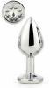 DT21786 Анальная пробка с камнем GLEAMING LOVE SILVER PLUG MEDIUM || 