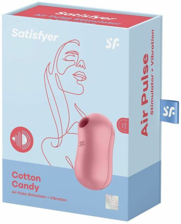 Вакуумный стимулятор с вибрацией Satisfyer Cotton Candy Light Red || 