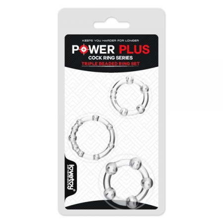 Набор эрекционных колец POWER PLUS Cockring, Clear || 