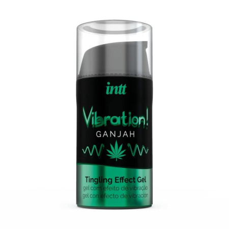 Жидкий вибратор Intt Vibration Ganjah (15 мл), густой гель, необычный вкус, действует до 30 минут || 