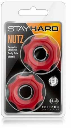 Набор эрекционных колец STAY HARD NUTZ RED || 