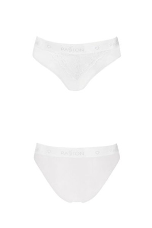 Трусики с широкой резинкой и кружевом Passion PS001 PANTIES white, size L || 