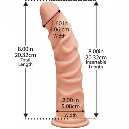 Фаллоимитатор Doc Johnson The D - Ragin D - 8 Inch Without Balls - ULTRASKYN, диаметр 5,1см || 