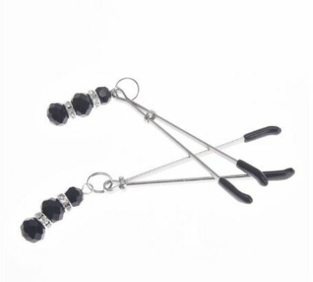 F61295 Зажимы на соски с камнями и стразами Nipple play Silver || 